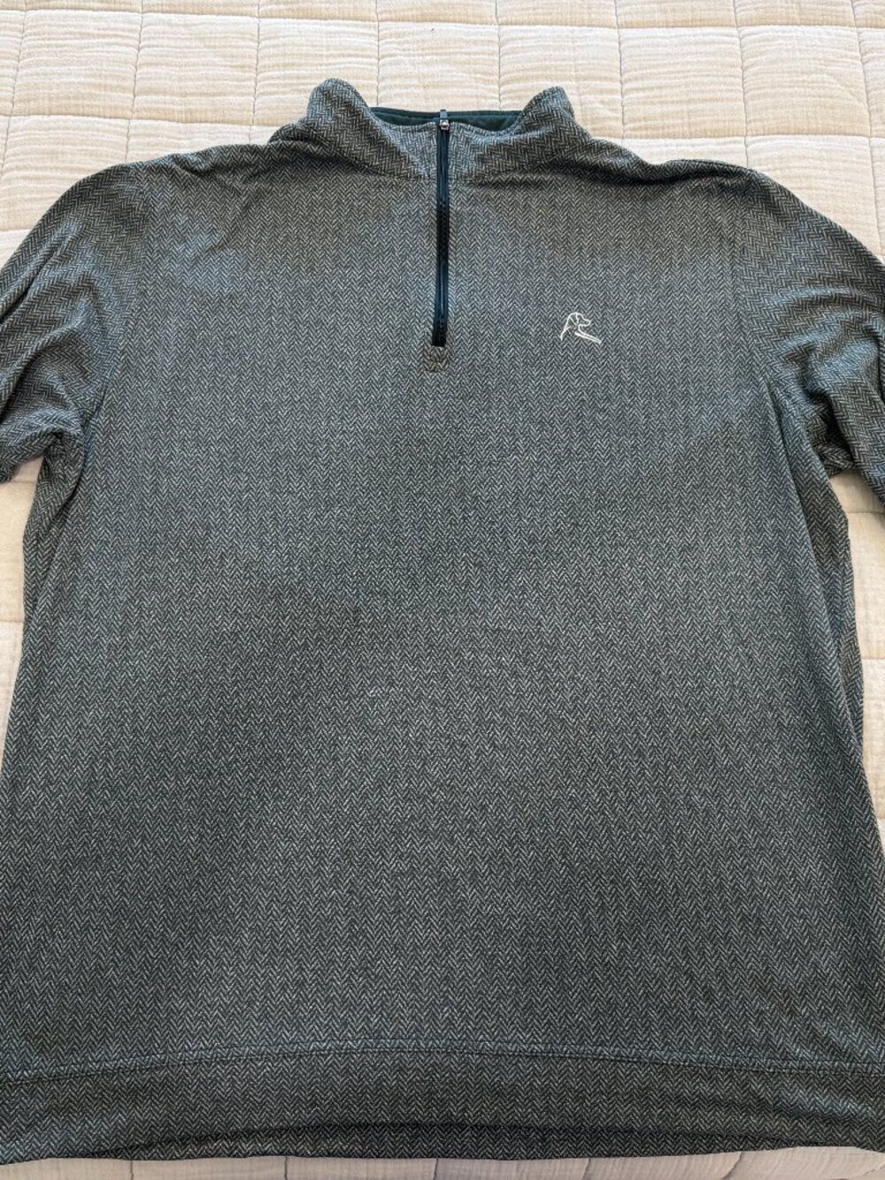 Rhoback Herringbone Quarter Zip Pullover Olive XL